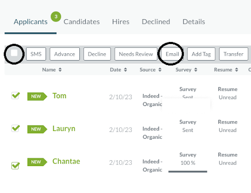 Hireology Deliver Emails
