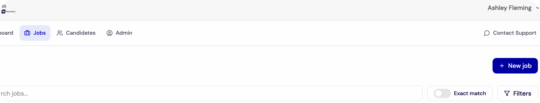 Create a New Job Posting - Jobs Page New Job Button screenshot