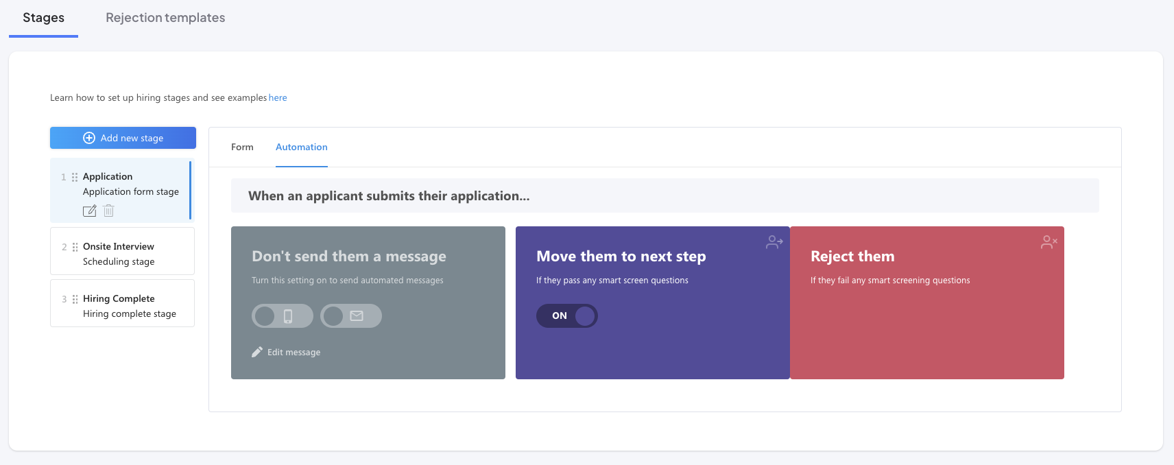 Integration setup screenshot
