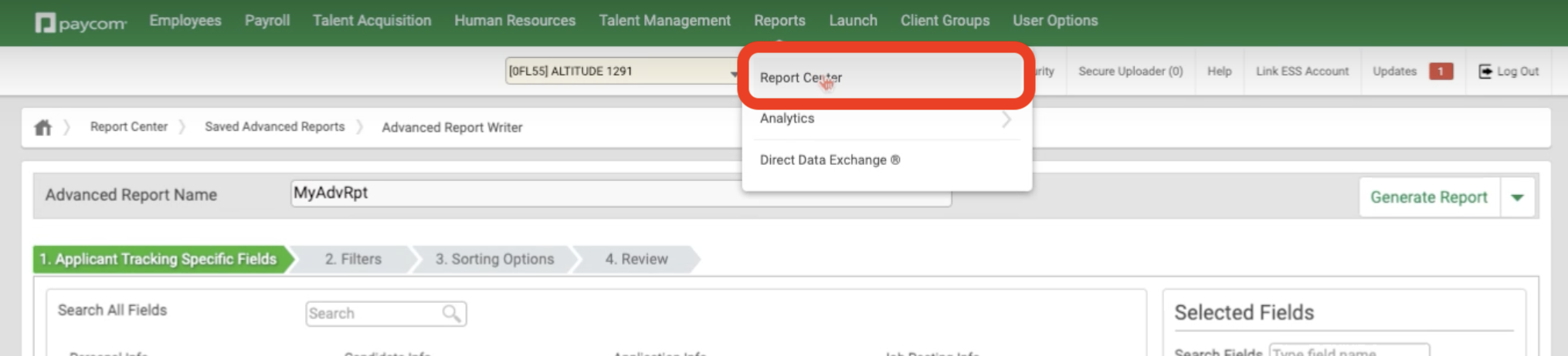 Integration setup screenshot