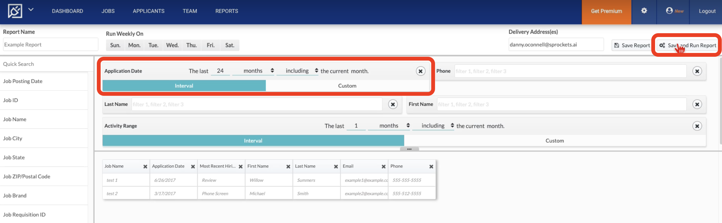 Integration setup screenshot