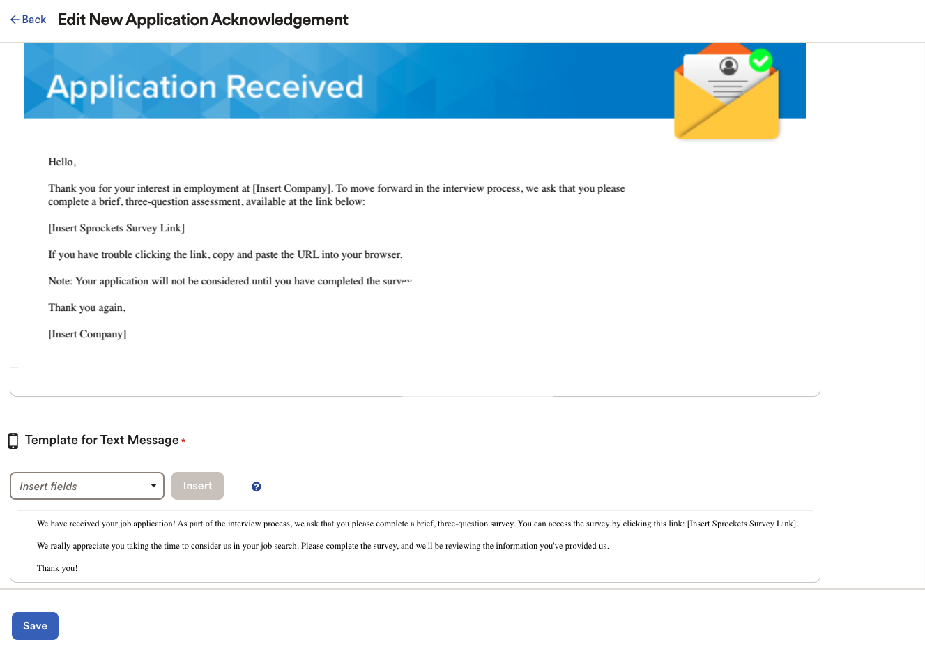 Integration setup screenshot